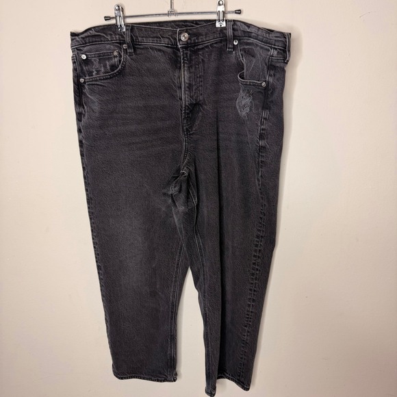 American Eagle Outfitters Denim - American Eagle Ankle Straight Jeans Womens 20 Short Black Distressed High Rise